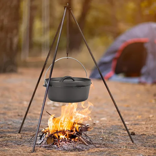 Miniatura 6 de Northriver Casting Olla de Horno Holandés de Hierro Fundido con Tapa, para Platos Pequeños, Guarniciones, Juego de Utensilios de Cocina de Camping