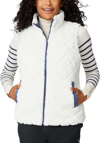 Miniatura 5 de Free Country Chaleco reversible acolchado de forro polar sherpa ligero con bolsillos con cremallera, chaleco de invierno para damas, aventura