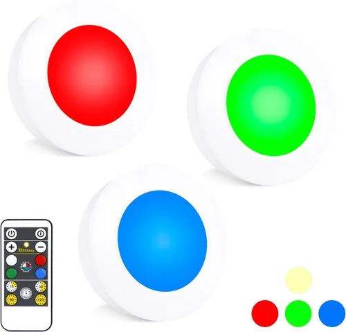 Miniatura 13 de BIGMONAT Luz LED para Debajo del Gabinete, Luces de Barra LED RGB de Cambio de Colores Operadas con Batería con Control Remoto, Luces LED Multicolor