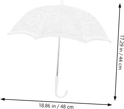 Miniatura 2 de IMIKEYA 2pcs Lace Umbrella Girl Umbrella Bridal Parasol Vintage Umbrellas for Girl Bride Parasol Wedding Umbrellas Parasols for Girl Iron Wedding