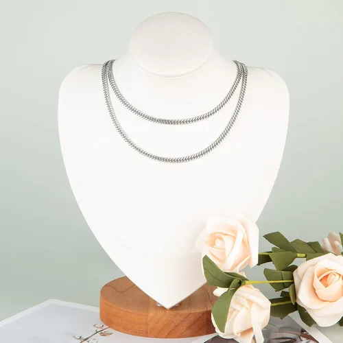 Miniatura 7 de YOUBEIYEE Cadena de plata a granel, suministros para hacer joyas, cadena de eslabones de acero inoxidable 304 para collar, pulsera, bricolaje