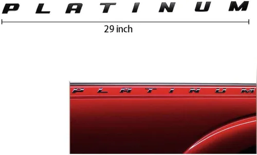 Miniatura 3 de Placa de identificación lateral 3D de emblema de platino para F150 F250 F350 de tamaño OEM (negro)