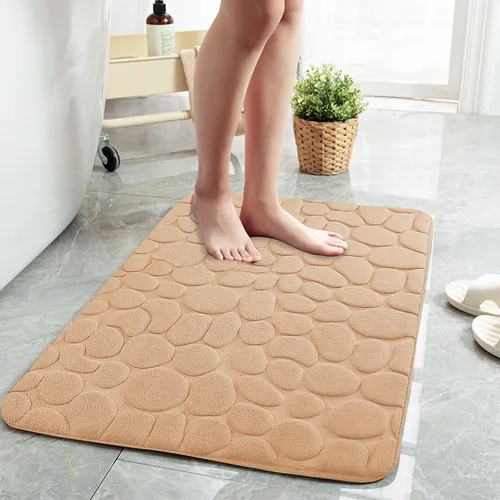 Miniatura 18 de Tapete de baño negro de secado rápido, 24 x 36 pulgadas, antideslizante, de espuma viscoelástica, lavable a máquina