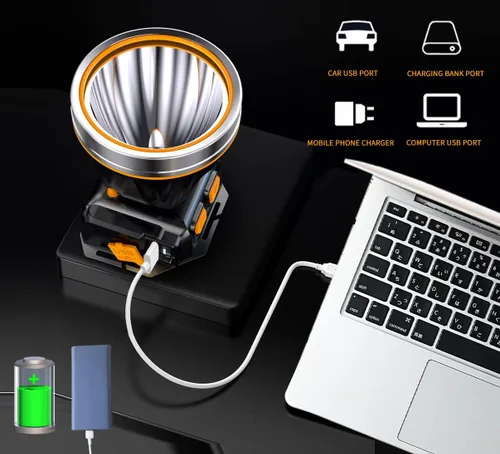 Miniatura 5 de BGFHome Linterna frontal recargable con sensor de movimiento USB, faros LED súper brillantes para adultos, linterna impermeable para exteriores