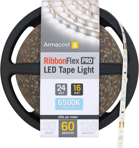 Miniatura 13 de Armacost Lighting RibbonFlex Pro 136230 - Tira de luces LED blancas de 24 V, 120 LED/m, 2700K, 16.4 pies