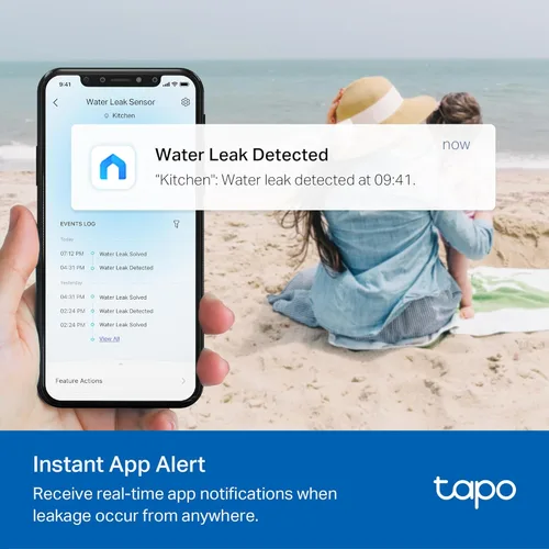 Miniatura 3 de TP-Link Tapo - Detector inteligente de fugas de agua, requiere Tapo Hub, sensor de fugas de agua Wi-Fi con detección rápida de goteo, alarma