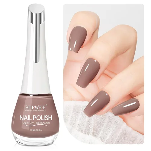 Miniatura 12 de Esmalte de uñas nude de secado rápido, 0.63 onzas líquidas, esmalte de uñas regular de secado rápido, esmalte de uñas de alto brillo para otoño