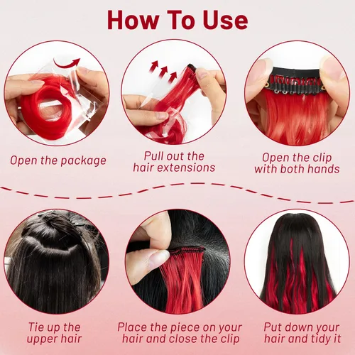 Miniatura 4 de 16 extensiones de cabello sintético rizado y ondulado con clip, para niñas y mujeres, coloridos resaltados para fiestas, cosplay, festival, regalo
