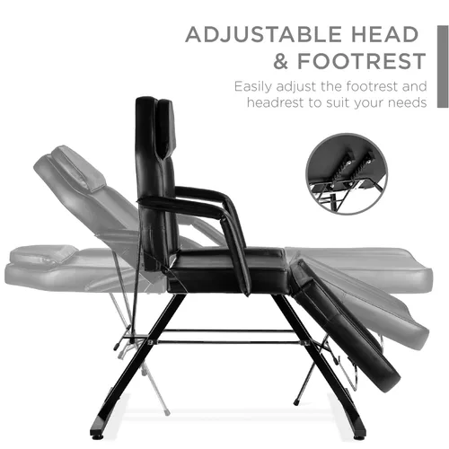 Miniatura 4 de Nueva camilla/silla de masajes, para barberías, tratamientos de belleza, faciales, tatuajes, equipo para salón, incluye banquito