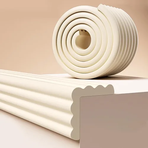 Protectores de esquina a prueba de bebés, protectores de borde de espuma suave de 6.5 pies para muebles, tiras adhesivas para parachoques de mesa y