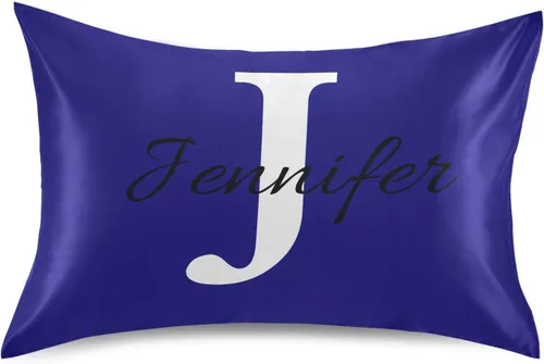 Miniatura 26 de Fundas de almohada negras personalizadas de seda con cierre de sobre, funda de almohada de satén tamaño estándar para personas que duermen