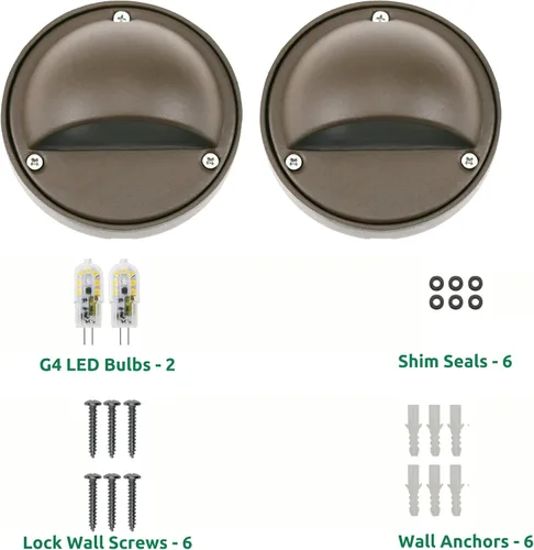 Miniatura 3 de Lumina Lighting® Luces LED de 2 W para terraza (paquete de 2) Luces de bajo voltaje para cubierta de paisaje impermeables – 12 V 3000 K