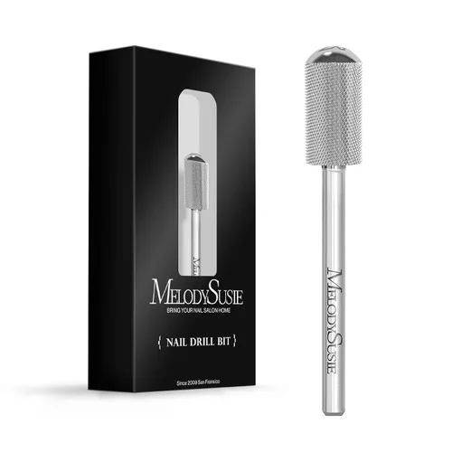 Miniatura 48 de MelodySusie Brocas de uñas de seguridad, brocas de carburo de 2,38 mm de barril grande y parte superior redonda y suave, adecuadas para manicura