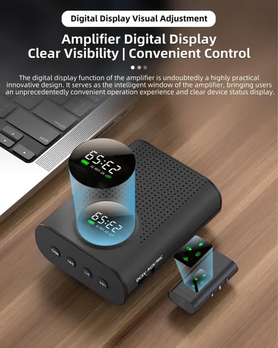 Miniatura 5 de Amplificador de voz S67 Micrófono inalámbrico para profesores en el aula recargable, mini micrófono de solapa Lavalier, sistema PA de altavoz