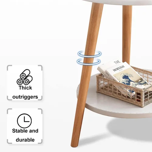 Miniatura 5 de Mesa auxiliar redonda pequeña para espacios pequeños, mesa auxiliar redonda, mesa auxiliar moderna de mediados de siglo, mesa auxiliar redonda de 2