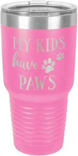 Miniatura 17 de Vaso grabado con texto en inglés "MY KIDS HAVE PAWS Engraved 30oz de acero con recubrimiento de polvo grabado con láser" taza de viaje de camello