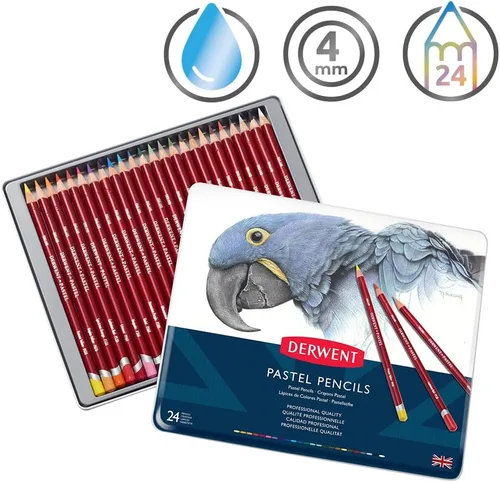 Miniatura 3 de Derwent Lápices pastel, núcleo de 0.157 in, lata de metal, 24 unidades (32992)