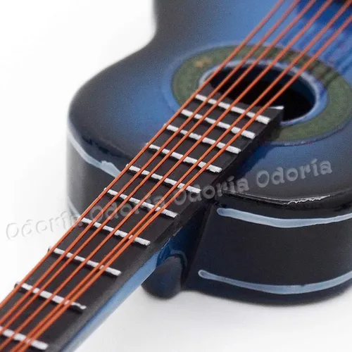Miniatura 4 de Odoria 1/12 Guitarra Miniatura Casa de Muñecas Instrumentos Musicales Accesorios, Azul