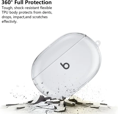 Miniatura 5 de Funda transparente para Beats Studio Buds Plus 2023, Beat Studio Bud Case Cover 2021, Shockpoof TPU suave para auriculares Beats con mosquetón