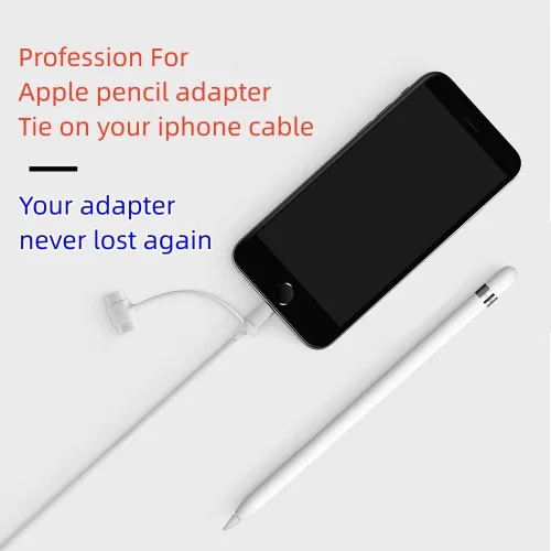 Miniatura 4 de Cable antipérdida de silicona para anclaje/mantenedor/soporte compatible con Apple Pencil original de primera generación, adaptador de carga USB C a