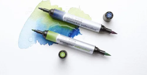 Miniatura 4 de Winsor & Newton ProMarker - Juego de marcadores de acuarela, 6 unidades, tonos básicos