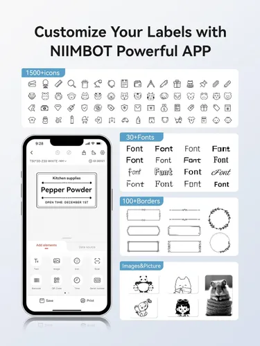 Miniatura 4 de NIIMBOT Cinta de etiquetas transparentes para B1/B21/B3S, 40x30mm (1.57" X 1.18"), 230 etiquetas/rollo, etiqueta adhesiva térmica para frasco
