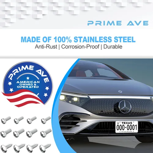 Miniatura 7 de Tornillos de matrícula de acero inoxidable para Mercedes Benz (longitud extendida)