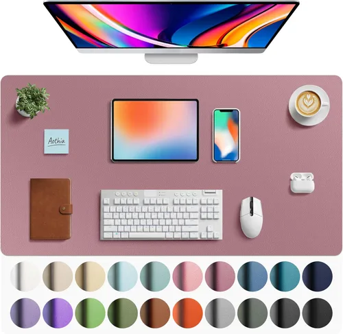 Miniatura 268 de Aothia - Protector de escritorio de cuero sintético, base para mouse, superficie antideslizante e impermeable para escribir y para laptop