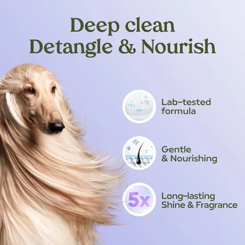 Miniatura 5 de PAWFUME Champú y Acondicionador para Caída de Pelo de Perro, Lavanda Real, 1 Paquete – Nutrir y Desenredar para un Abrigo Sedoso y Suave