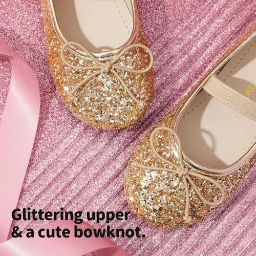Miniatura 3 de Dream Pairs Zapatos de vestir para niñas pequeñas, zapatos de ballet para fiesta, boda, niña de las flores