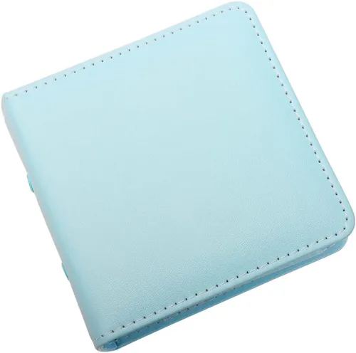 Mini álbum de fotos, soporte para tarjetas de fotos azules, tarjetas fotográficas Kpop de piel sintética de 3 anillos, álbum de películas de fotos