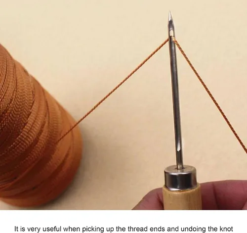 Miniatura 7 de Bstinay Herramienta de reparación de zapatos de costura de punzón de costura manual 5X para reparación de costura de cuero DIY