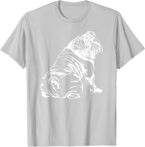 Miniatura 47 de Gracioso Bulldog Inglés playera perro Hund playera regalo, Azul (Heather blue)