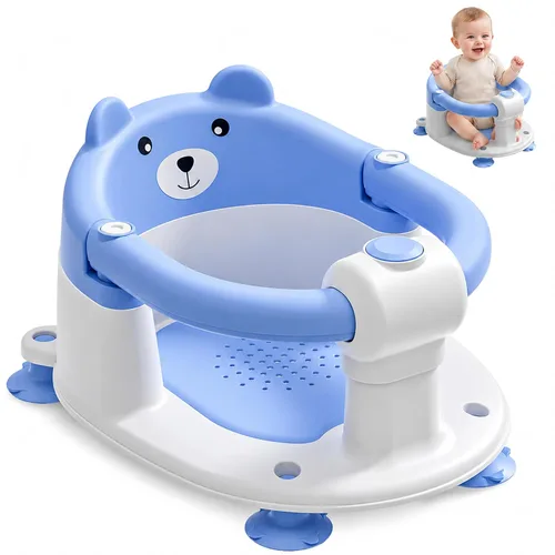 Asiento de baño para bebés de 5 a 10 meses, asientos de baño antideslizantes para bebés sentados, silla de bañera segura para bebés y recién nacidos