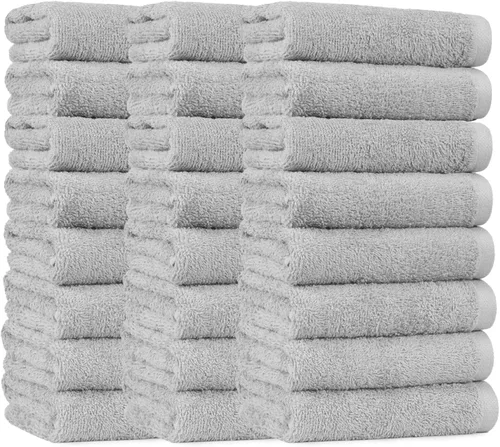 Miniatura 12 de Amazon Basics Toallas de mano de algodón suave y grueso, 16 x 26 pulgadas, color blanco, paquete de 24