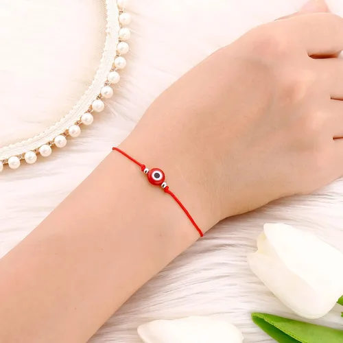 Miniatura 19 de SUMMER LOVE Juego de 4 pulseras contra el mal de ojo, color negro y rojo, protección de la suerte, pulseras ajustables hechas a mano para mujeres
