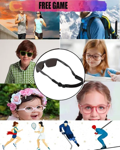 Miniatura 7 de Correa de lentes para niños pequeños (6.5 a 10 pulgadas), agarre de oreja para lentes de ojos