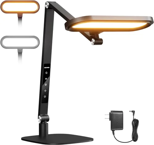 NEEWER Basics - Lámpara LED de escritorio de 16 W para iluminación de lectura de videoconferencias en casa, oficina en casa, cuidado de los ojos,