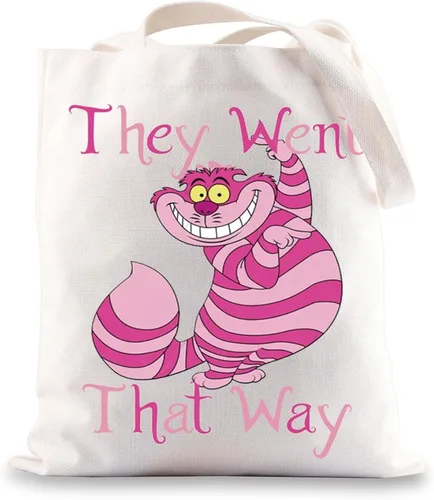 BWWKTOP Cat Cosmetic Makeup Bag Grind And Smile Gifts They Went That Way Cat Zipper Pouch Bag For Movie Fans
