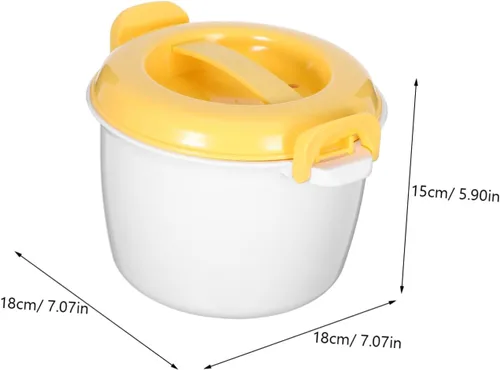 Miniatura 2 de BESTonZON Herramientas de calentamiento para hornear microondas, olla de arroz portátil a presión redonda, vaporizadores multifunción que cocina