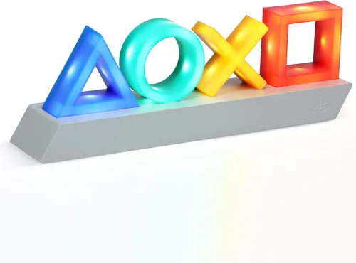 Paladone Playstation Heritage Icons Light, accesorios de iluminación de sala de juegos de escritorio, 3 modos de luz dinámicos, alimentado por USB o