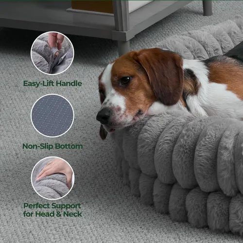 Miniatura 6 de BALANCE Cama de Donut de Lujo para Perros, 36 Pulgadas Camas Redondas para Perros Grandes Lavables, Cama Ortopédica Calmante para Perros con Fondo