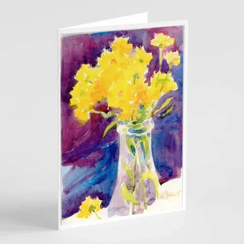 Miniatura 55 de Caroline's Treasures 6077GCA7P Flower - Tarjetas de felicitación y sobres de Aster - Paquete de 8 tarjetas en blanco con sobres, tamaño A7, tarjetas
