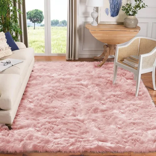 Miniatura 39 de Goolela Alfombra esponjosa de piel sintética de oveja sintética de 4 x 6 pies, color gris, para dormitorio, mesita de noche, alfombra suave de felpa