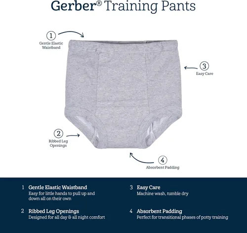 Miniatura 6 de Gerber Pack de 4 pantalones de entrenamiento y ropa interior para bebés y niñas Unicornio rosa y morado
