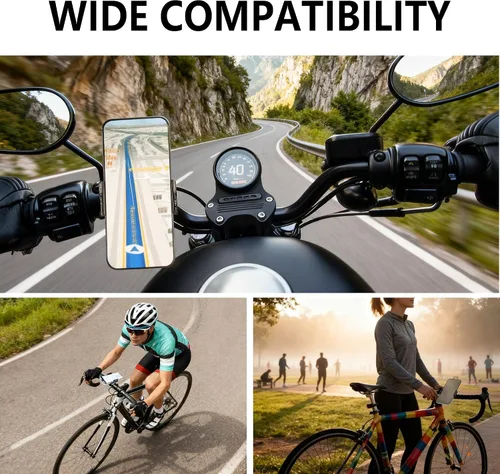 Miniatura 7 de Soporte para teléfono de bicicleta, soporte de teléfono para motocicleta, soporte de aleación de aluminio, soporte para teléfono celular, rotación