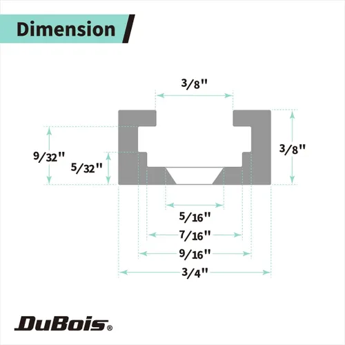 Miniatura 2 de DuBois 51011 - Pista en T universal de perfil de doble corte de 36 pulgadas con agujeros de montaje preperforados, paquete de 2, riel en T