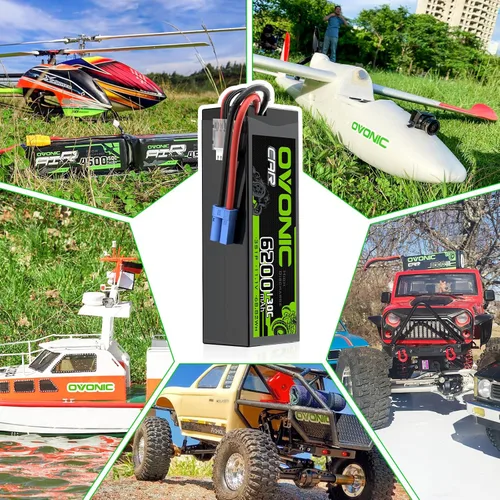 Miniatura 5 de OVONIC 3S LiPo Batería 6200mAh 11.1V 130C RC Batería con EC5 Conector