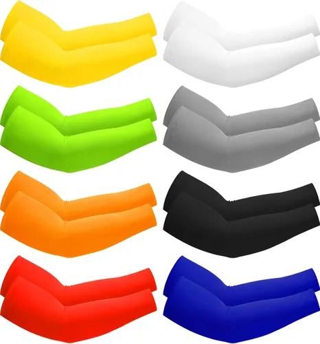 Miniatura 8 de Mudder 8 Pairs UV Sun Protection Cooling Arm Sleeves for Men Women Youth Silk Compression Arm Cover Breathable Outdoors Sport Camouflaje