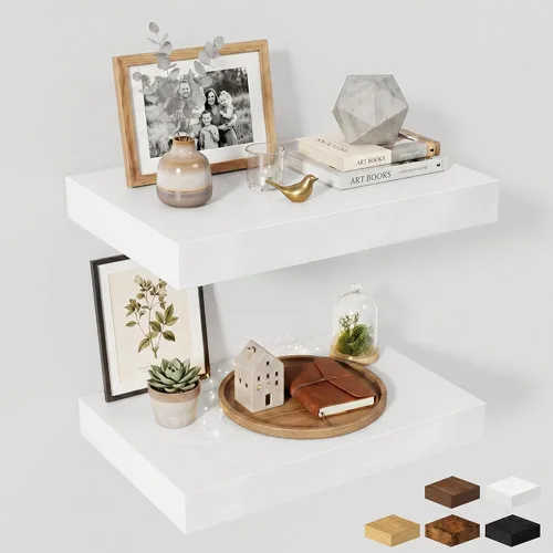 Miniatura 114 de Estantes flotantes de 48 pulgadas para pared, estante de chimenea de 10 pulgadas de profundidad, estantes flotantes de madera para pared, estantes